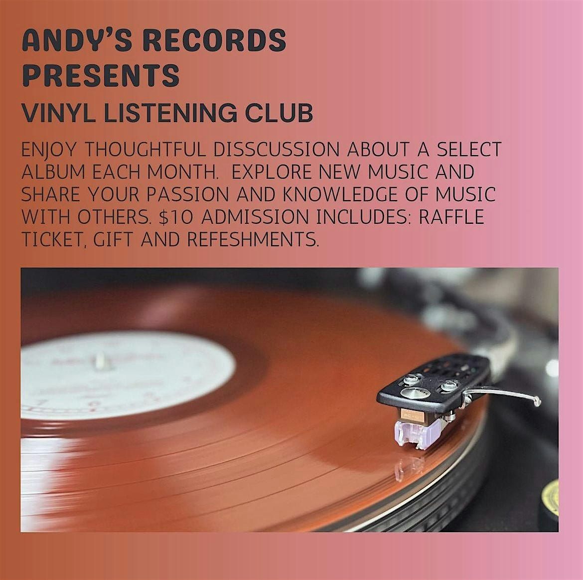Vinyl Listening Club (May) | Event in Grayslake | AllEvents