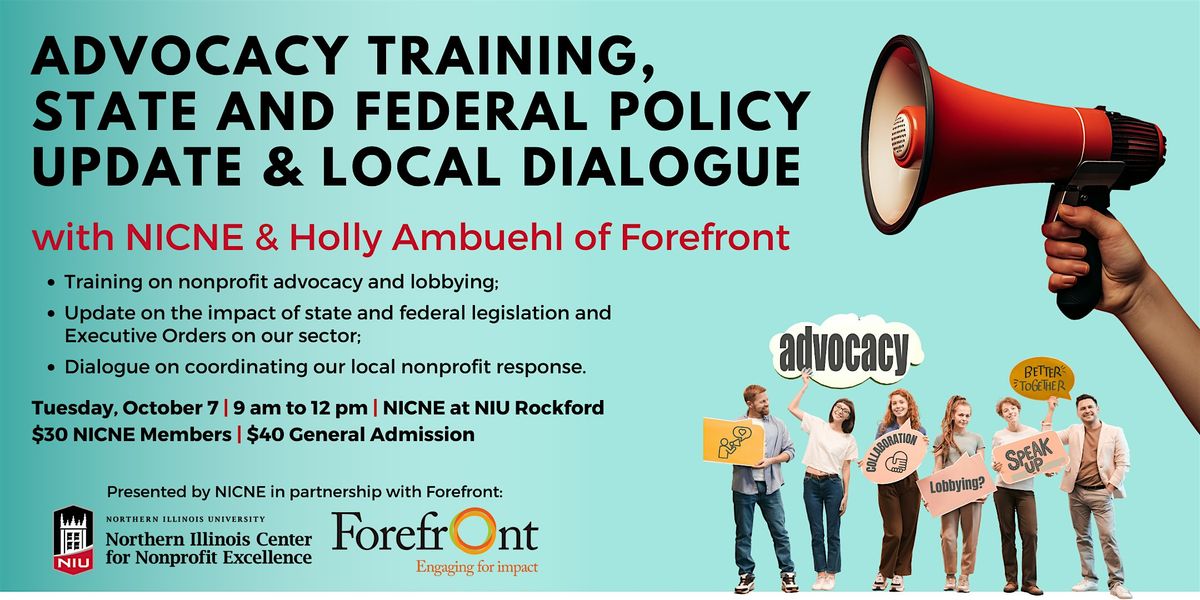 Nonprofit Advocacy Training, Policy Update and Dialogue with Forefront, 7 October | Event in Rockford | AllEvents
