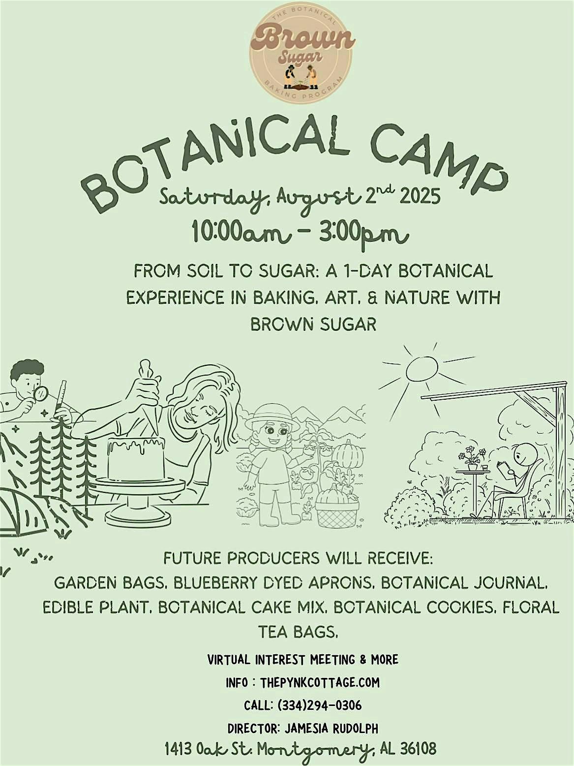 Brown Sugar Botanical Camp, 2 August | Event in Montgomery | AllEvents