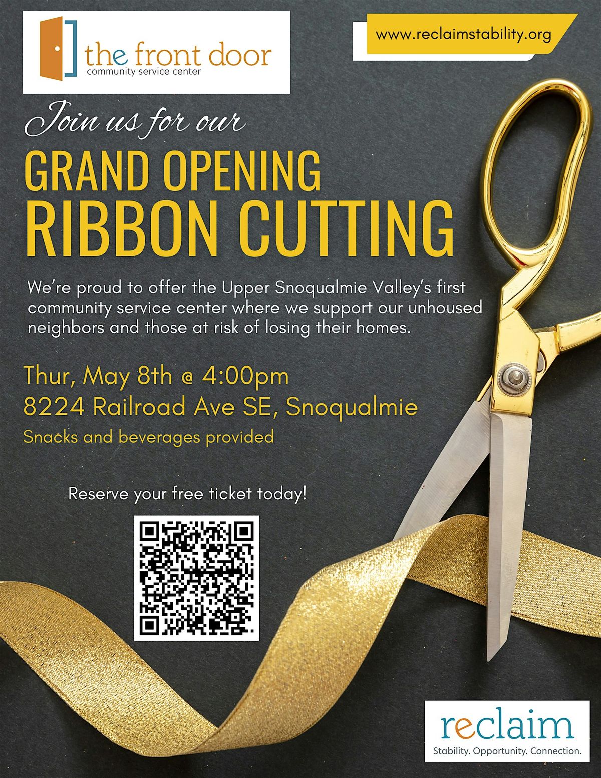 Grand Opening Ribbon Cutting Celebration, 8 May | Event in Snoqualmie | AllEvents