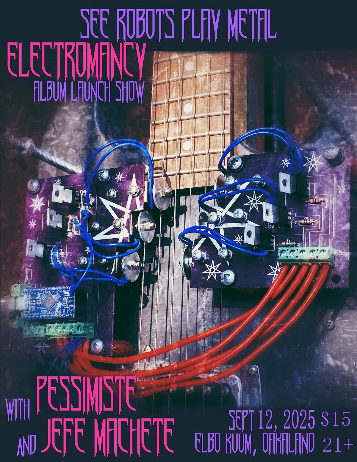 Electromancy Album Launch Show, with Pessimiste, Jefe Machete, and Midden!, 12 September | Event in Oakland