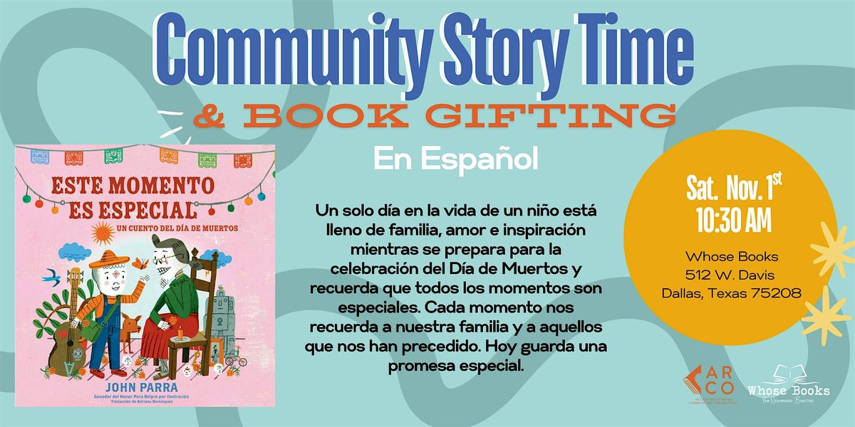Community Story Time & Book Gifting En Español, 1 November | Event in Dallas | AllEvents
