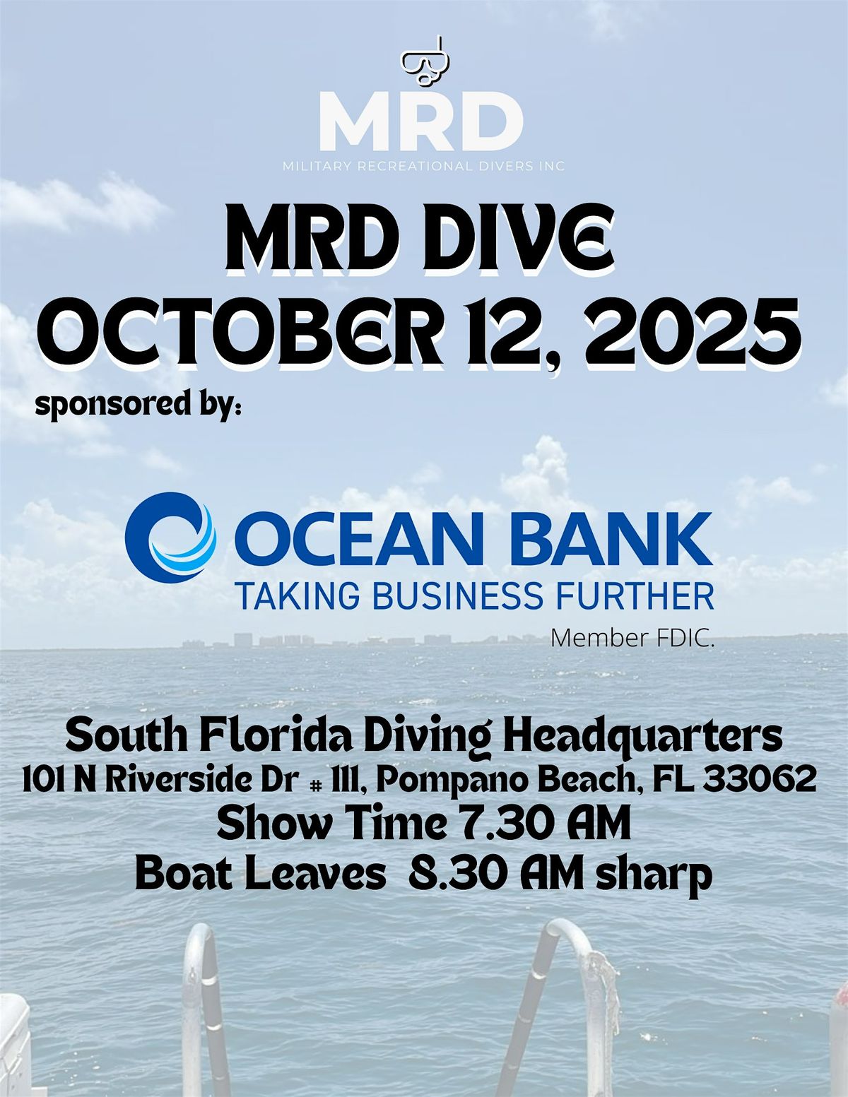 MRD DIVE OCTOBER 12, 2025, 12 October | Event in Pompano Beach | AllEvents