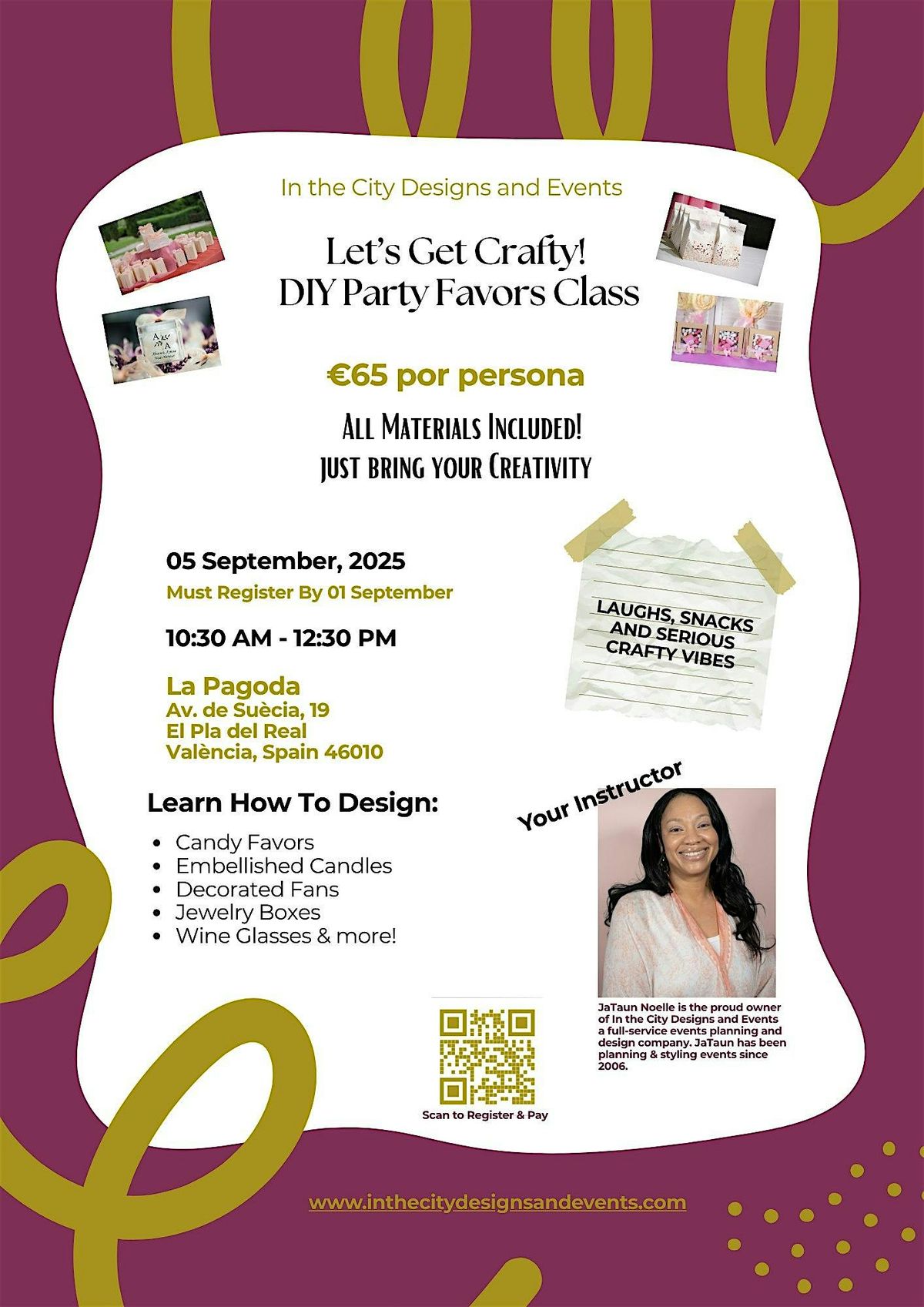 Let's Get Crafty! DIY Party Favors Class, 5 September | Event in València | AllEvents