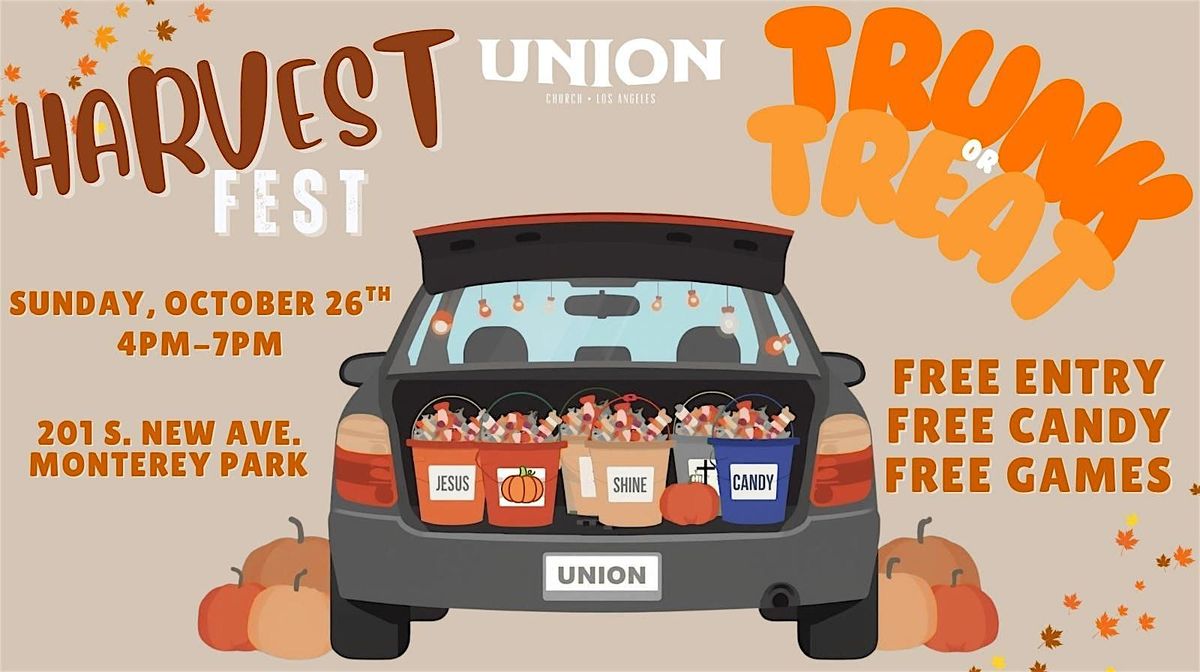 Harvest Fest & Trunk or Treat, 26 October | Event in Monterey Park | AllEvents