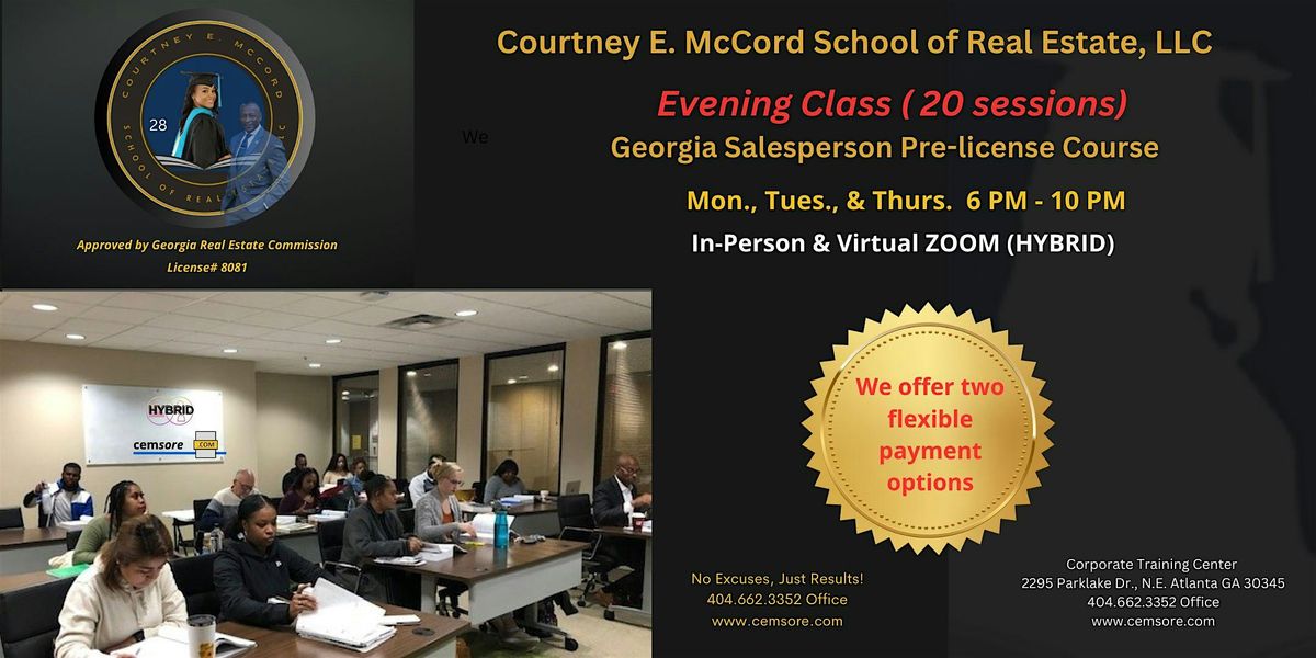 Evening Pre-license Course Secure Your Spot Today - Just $224.50!, 18 August | Event in Atlanta | AllEvents