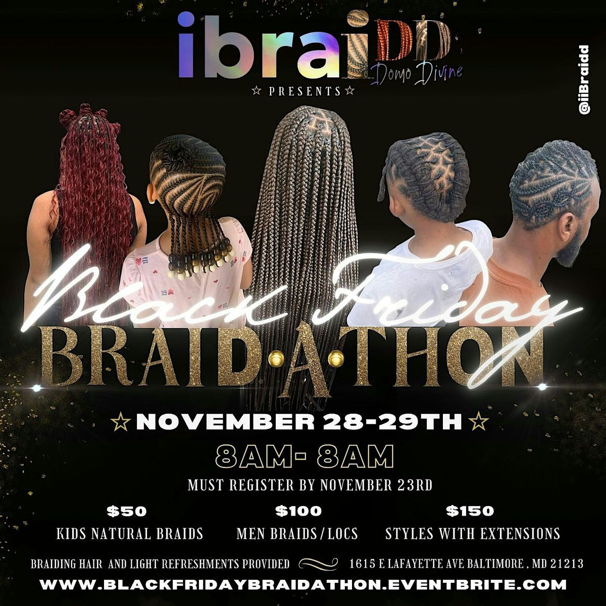 The Braidathon: 24 hrs of Braiding by iiBraidd, 27 November | Event in Baltimore | AllEvents