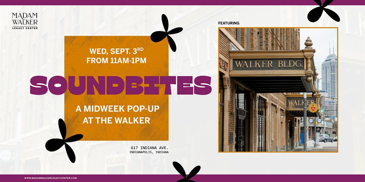SoundBites: A Midweek Pop-Up at The Walker, 3 September | Event in Indianapolis | AllEvents