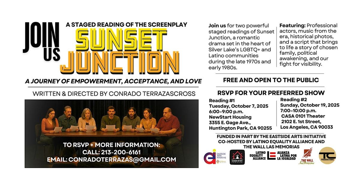 Sunset Junction - A New Original LGBTQ+ Screenplay (SELA) | Event in Huntington Park | AllEvents