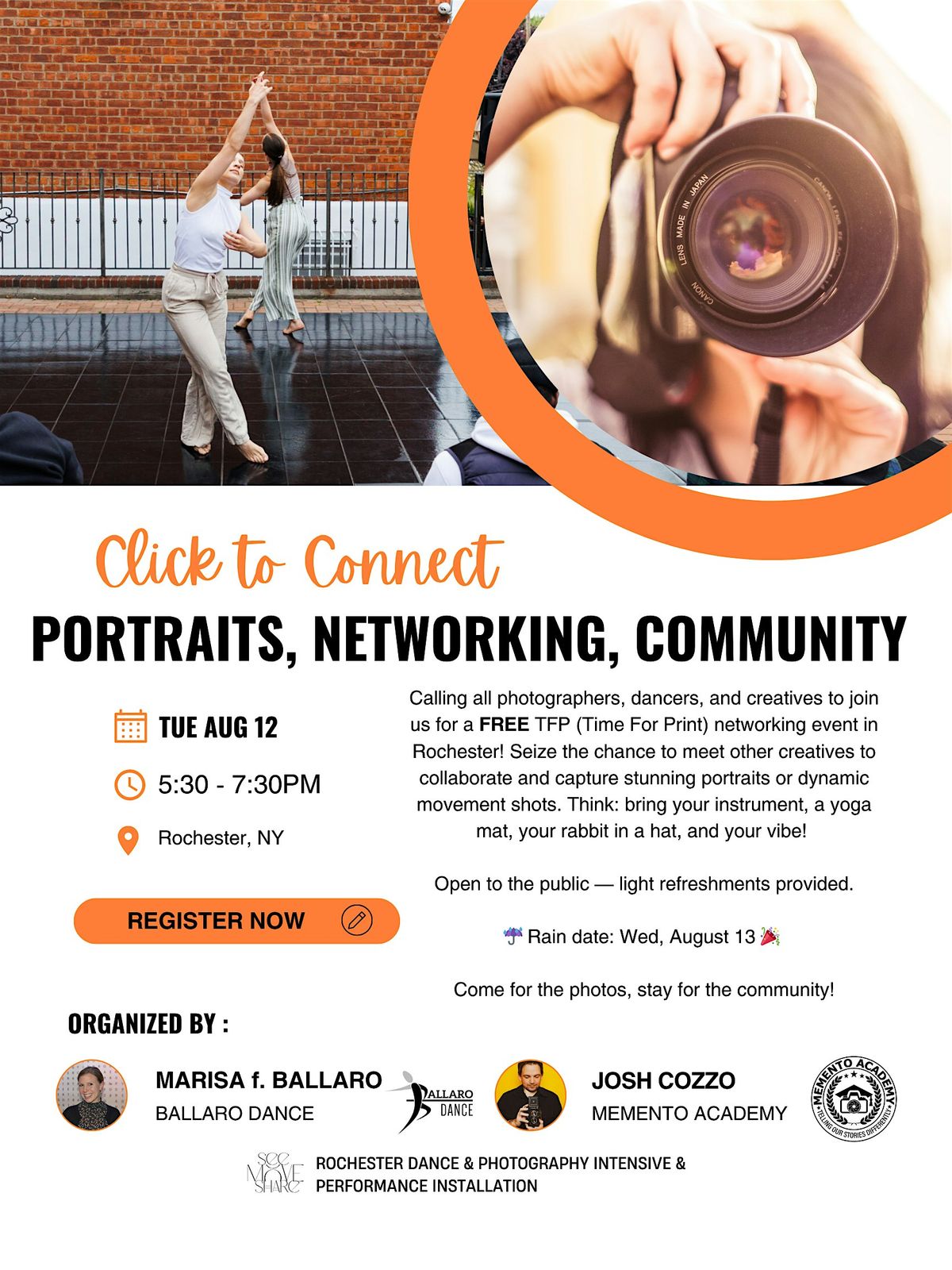 Click to Connect: Portraits, Networking, Community, 12 August | Event in Rochester | AllEvents