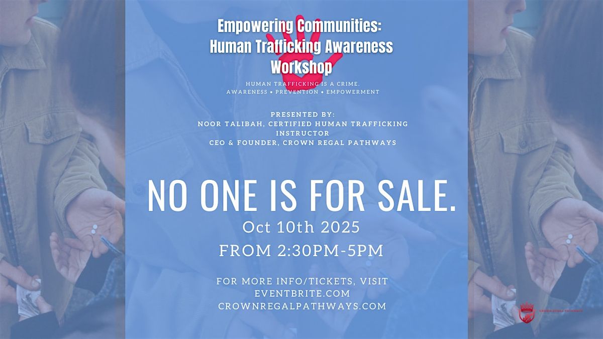 Empowering Communities:  Human Trafficking Awareness Workshop, 10 October | Event in Washington | AllEvents