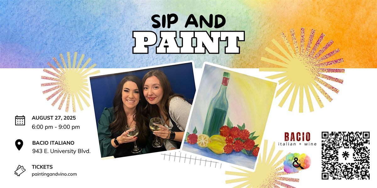 ‘Wine Time’ Paint and Sip at Bacio Italiano, 27 August | Event in Tucson | AllEvents