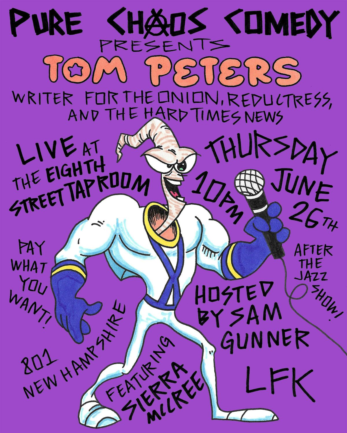 Pure Chaos Comedy Presents: Tom Peters (The Onion, Reductress, Hard Times), 26 June | Event in Lawrence | AllEvents
