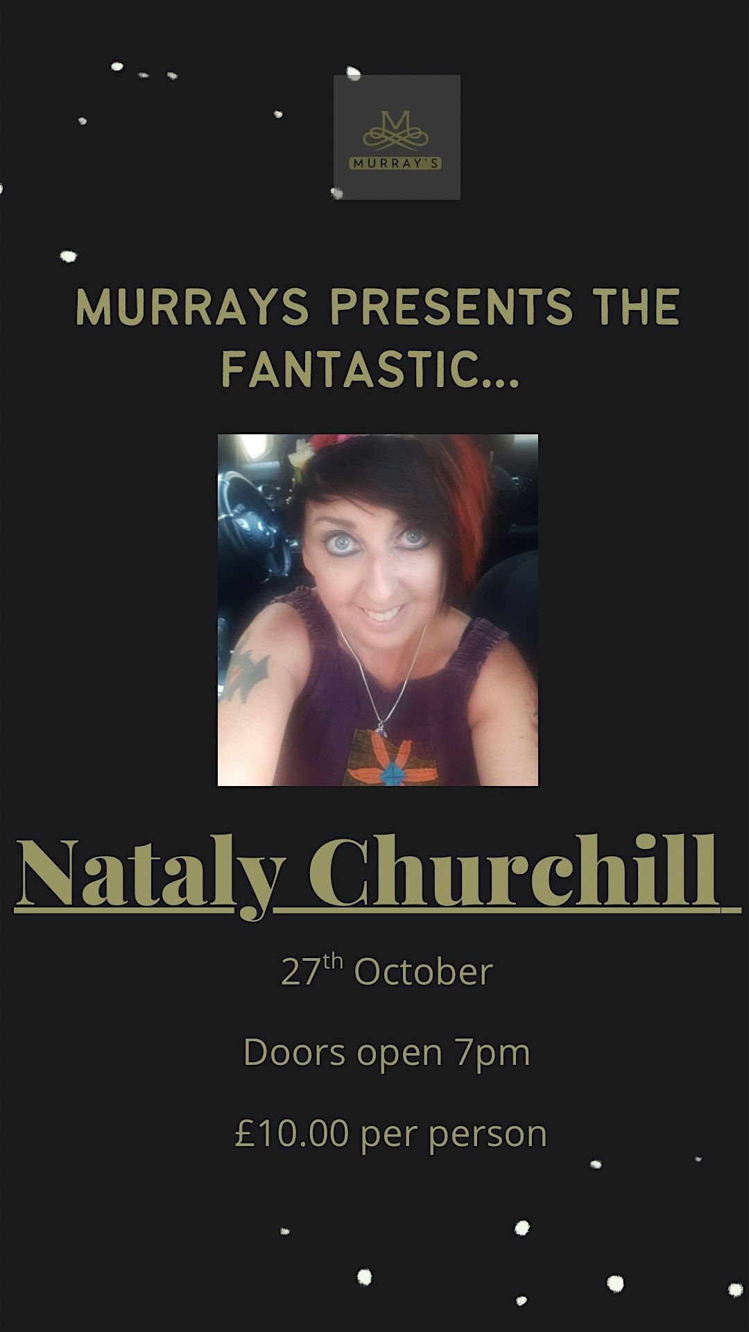 An evening with Nataly Churchill, 27 October | Event in Bargoed | AllEvents