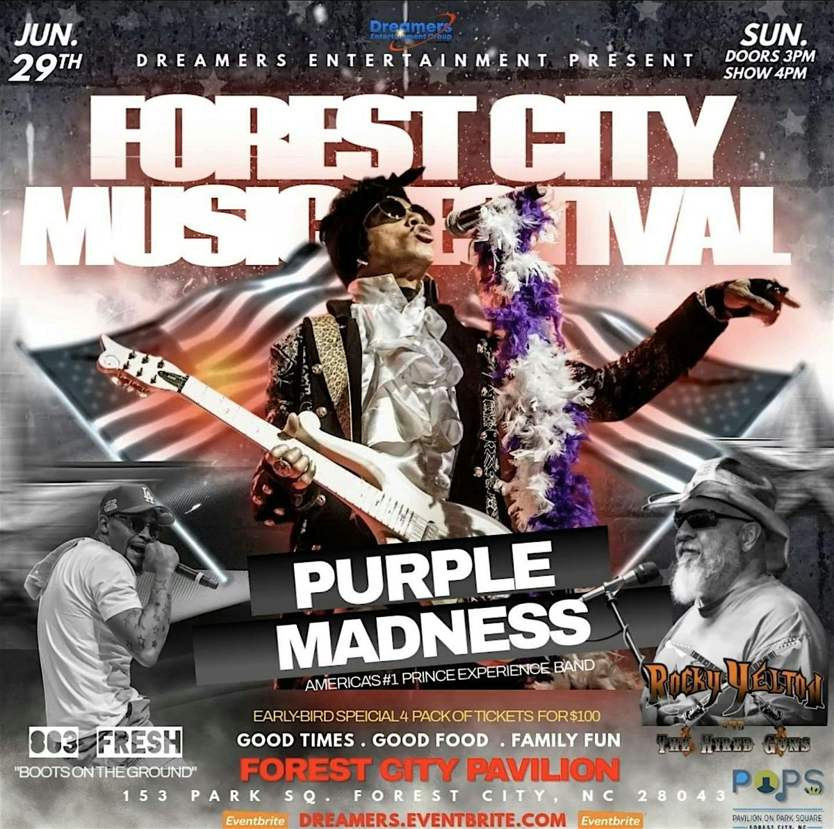 FOREST CIY MUSIC FESTIVAL with PURPLE MADNESS & 803 FRESH!, 29 June | Event in Forest City | AllEvents
