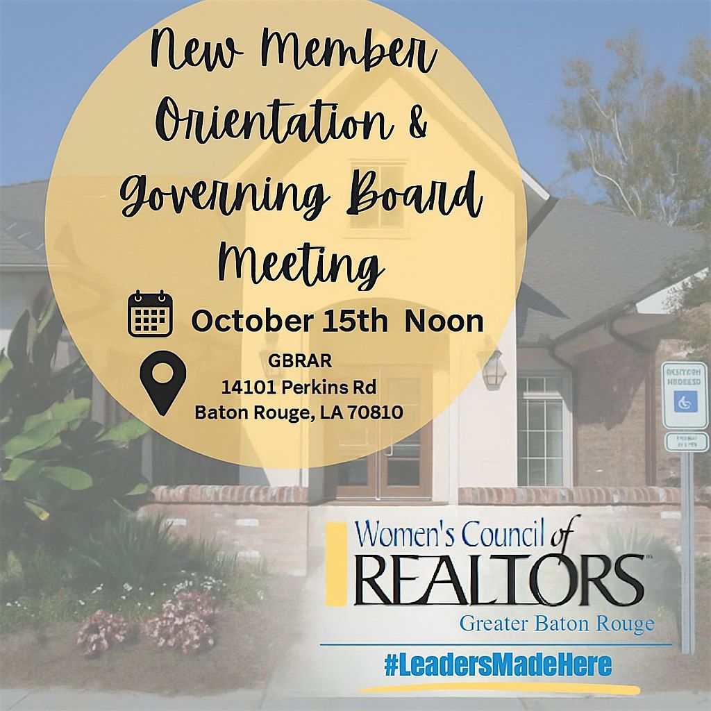 WCR Member Orientation, 15 October | Event in Baton Rouge | AllEvents