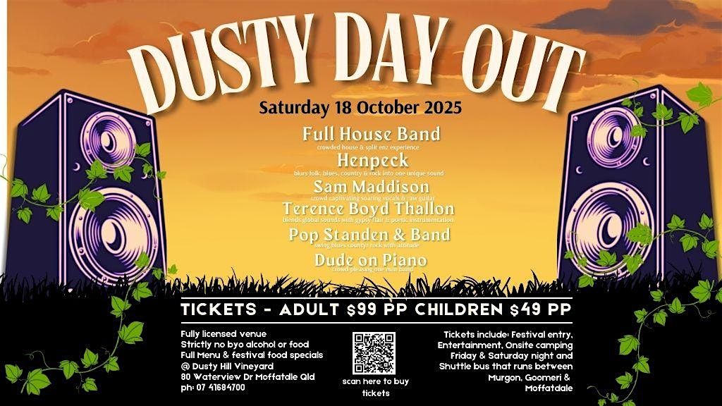 Dusty Day Out 2025 - 18th October 2025 @ Dusty Hill Vineyard, 18 October | Event in Moffatdale | AllEvents