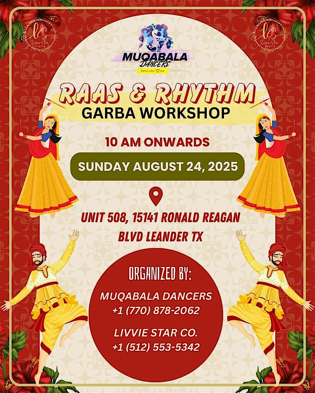 RAAS & RHYTHM | GARBA WORKSHOP, 24 August | Event in Leander | AllEvents