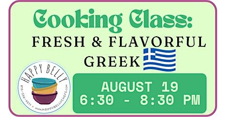 Cooking Class: Fresh & Flavorful Greek, 19 August | Event in Plainfield | AllEvents
