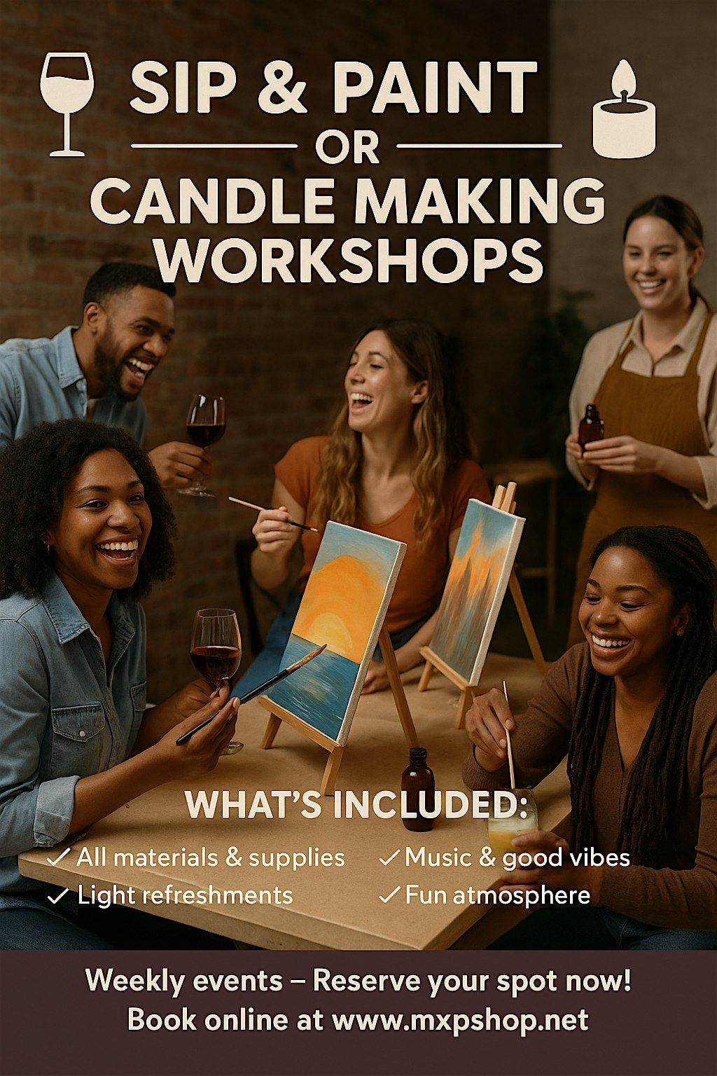 Sip & Paint or candle making workshops ( Indianapolis ) | Event in indianapolis | AllEvents