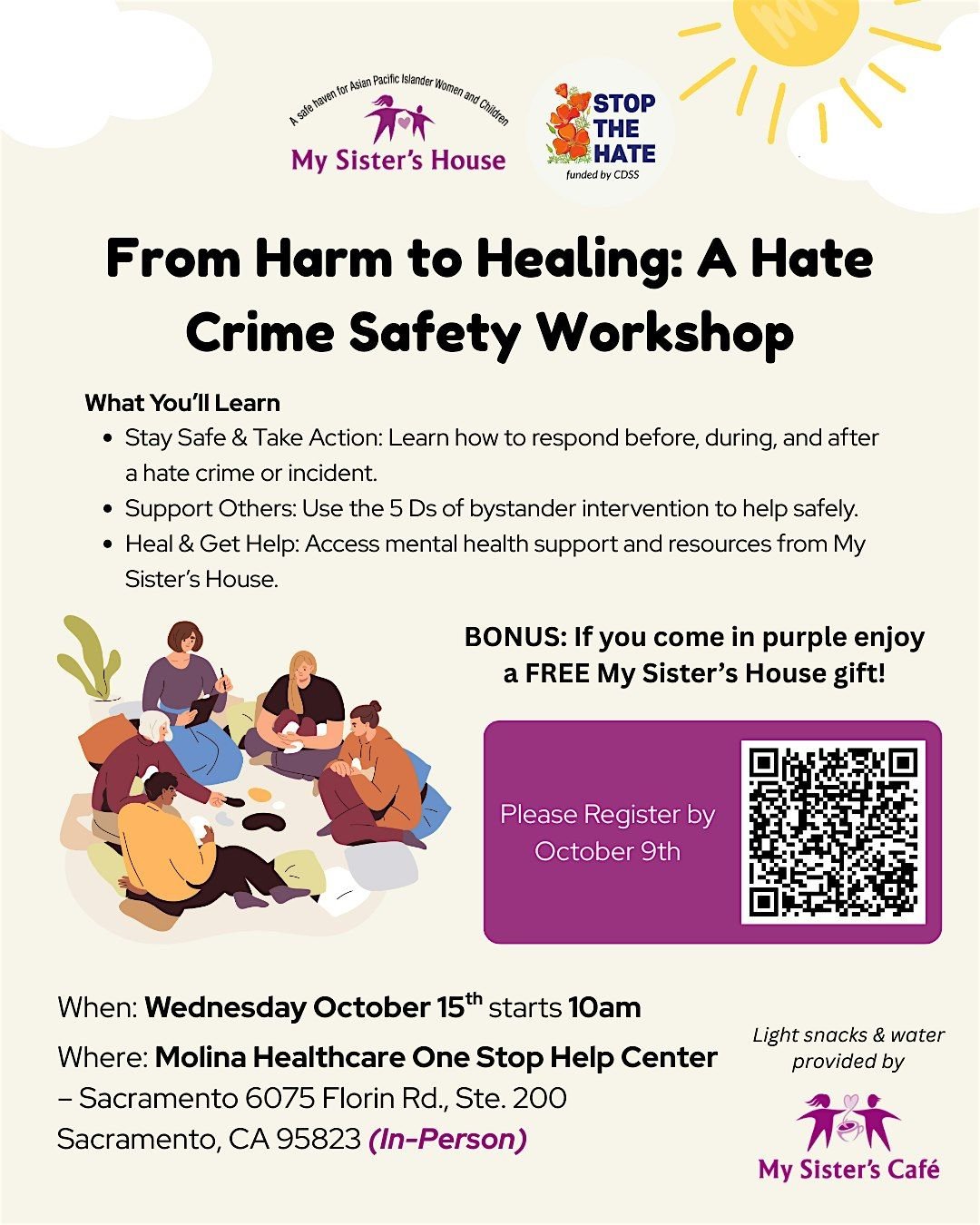 From Harm to Healing: A Hate Crime Safety Workshop, 15 October | Event in Sacramento | AllEvents