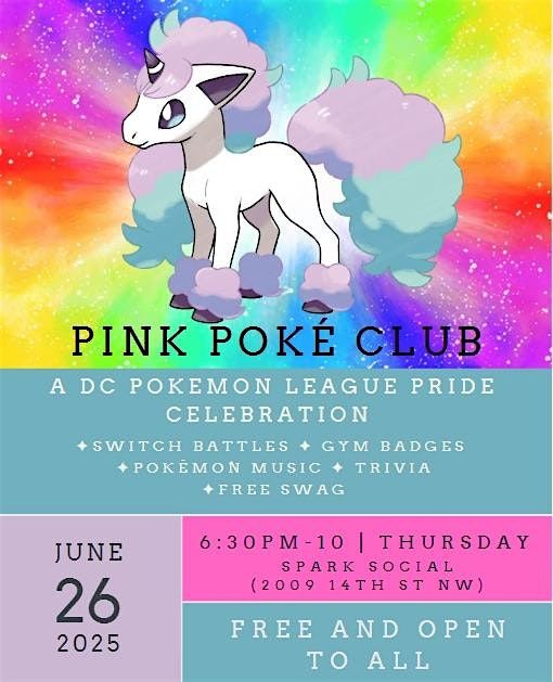 Pink Poké Club: A Pokémon Pride Event, Spark Social House, Washington ...