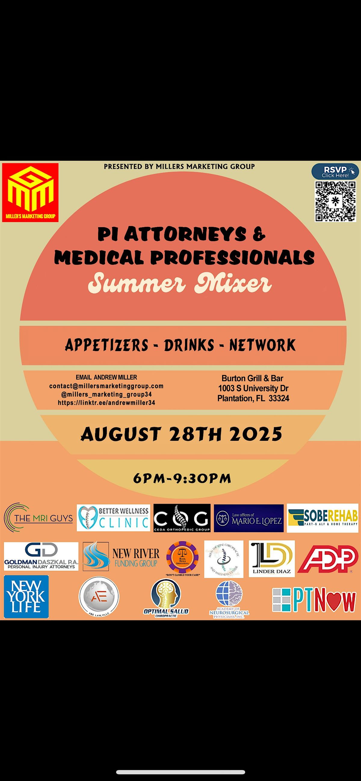 PI Attorneys & Medical Professionals Summer Mixer, 28 August | Event in Plantation | AllEvents