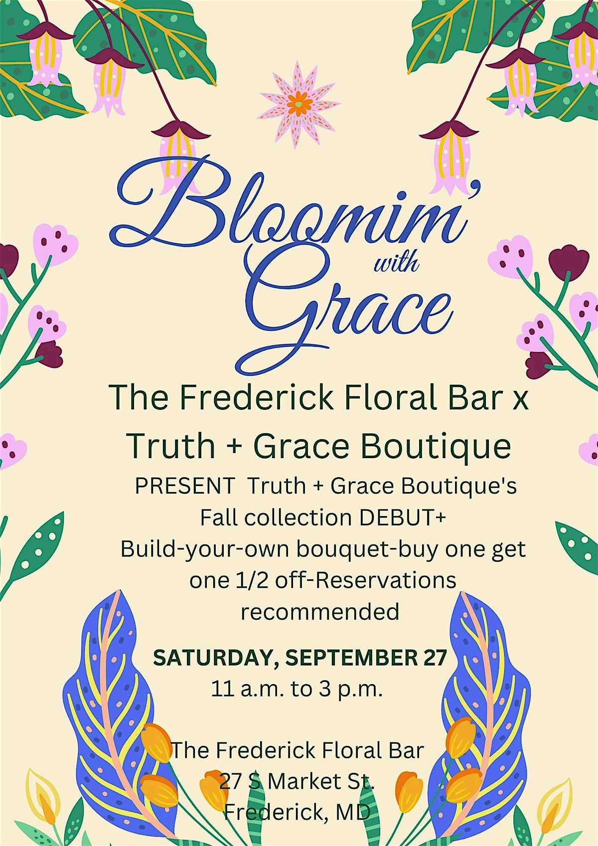 Bloomin' with Grace, 27 September | Event in Frederick | AllEvents