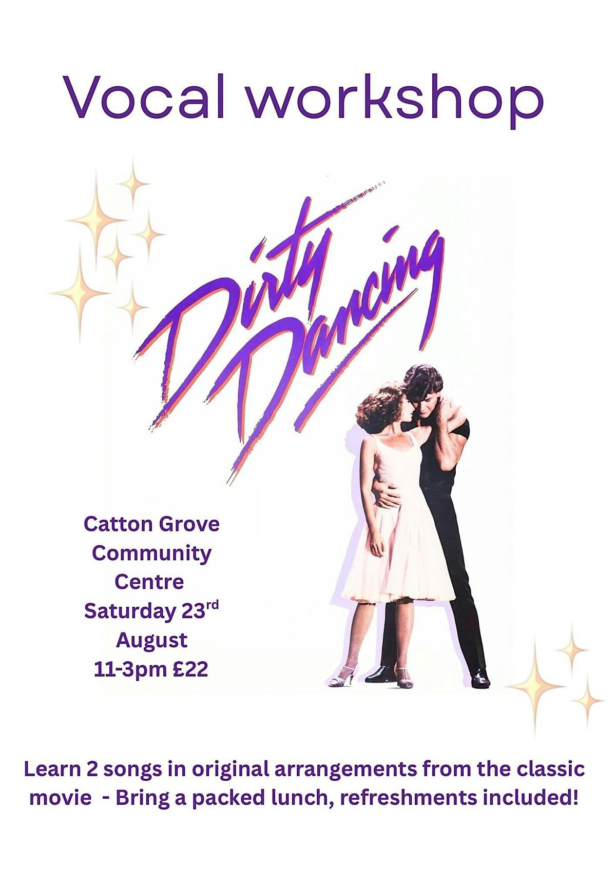 Dirty Dancing Vocal Workshop, 23 August | Event in Norwich | AllEvents