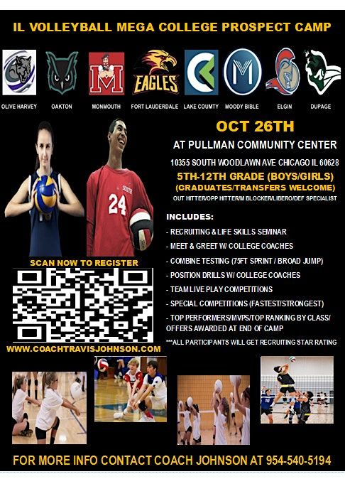 IL VOLLEYBALL BOYS / GIRLS MEGA COLLEGE PROSPECT CAMP OCT 26TH, 26 October | Event in Chicago | AllEvents