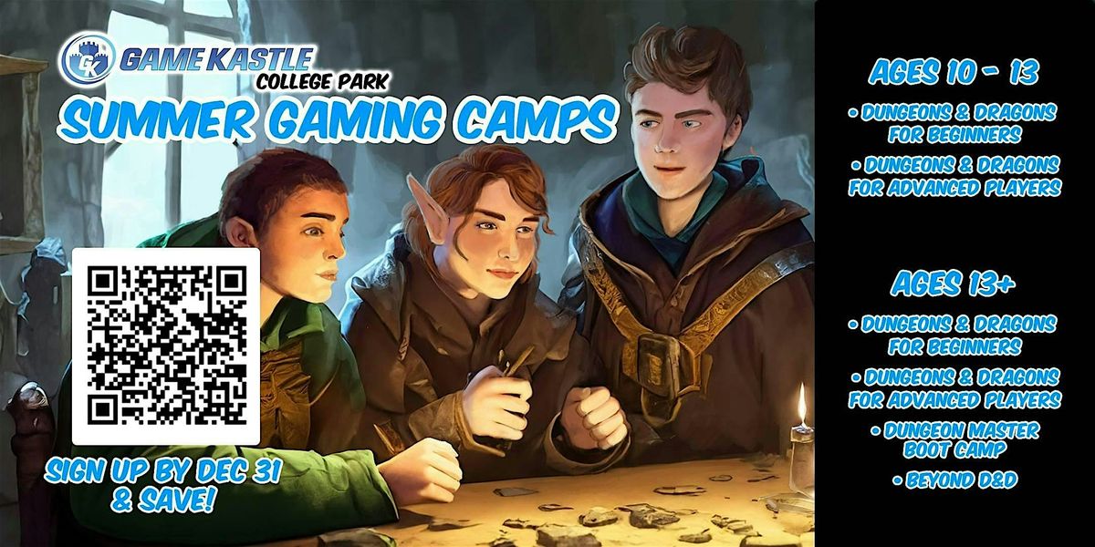 Beyond D&D Summer Camp (Ages 13+), 28 July | Event in College Park | AllEvents