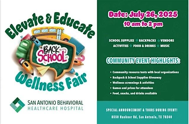 Elevate and Educate Back to School Wellness Fair, 26 July | Event in San Antonio | AllEvents