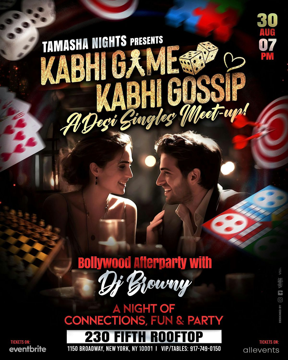 NYC DESI SINGLES MEETUP- GAMES, GOSSIP & PARTY @230 FIFTH ROOFTOP, 30 August | Event in New York | AllEvents