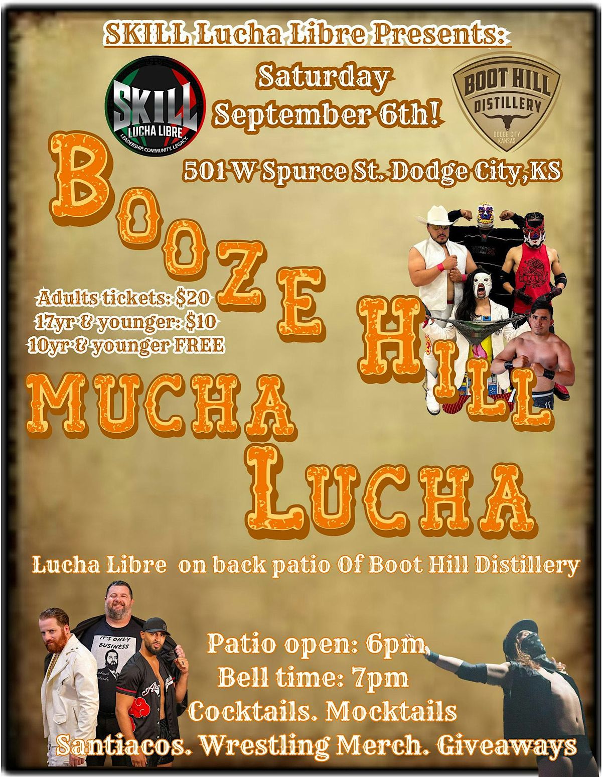 MUCHA LUCHA on Booze Hill, 6 September | Event in Dodge City | AllEvents