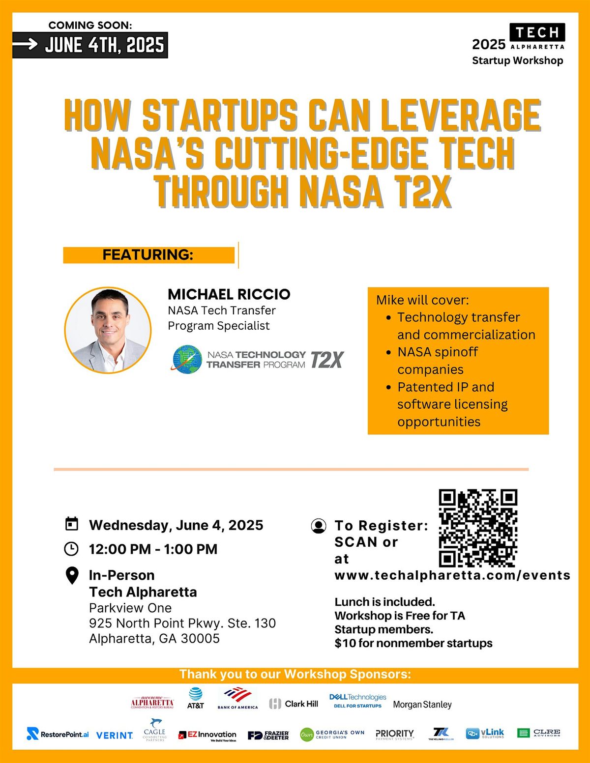 How Startups can Leverage NASA’s Cutting-Edge Tech through NASA T2X, 4 June | Event in Alpharetta | AllEvents