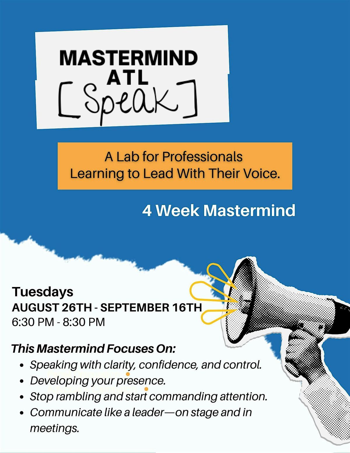 Mastermind ATL Speak Presents: Speaker Lab Mastermind, 26 August | Event in Atlanta | AllEvents