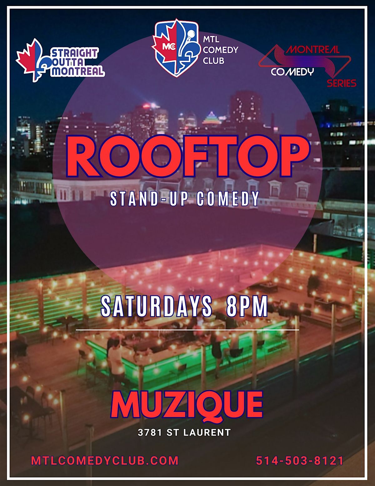 Rooftop Comedy Show | Comedy Festival | Saturday July 19th, 2025, 19 July | Event in Montréal | AllEvents