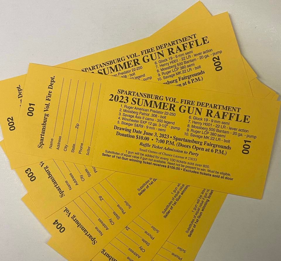 SVFD’s Spring Gun Raffle 2023, Spartansburg Fair Grounds, 3 June
