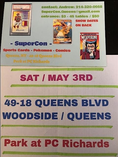 SUPERCON: QUEENS - SPORTS CARDS & POKEMON - SAT / MAY 3RD, 26 May | Event in Queens | AllEvents