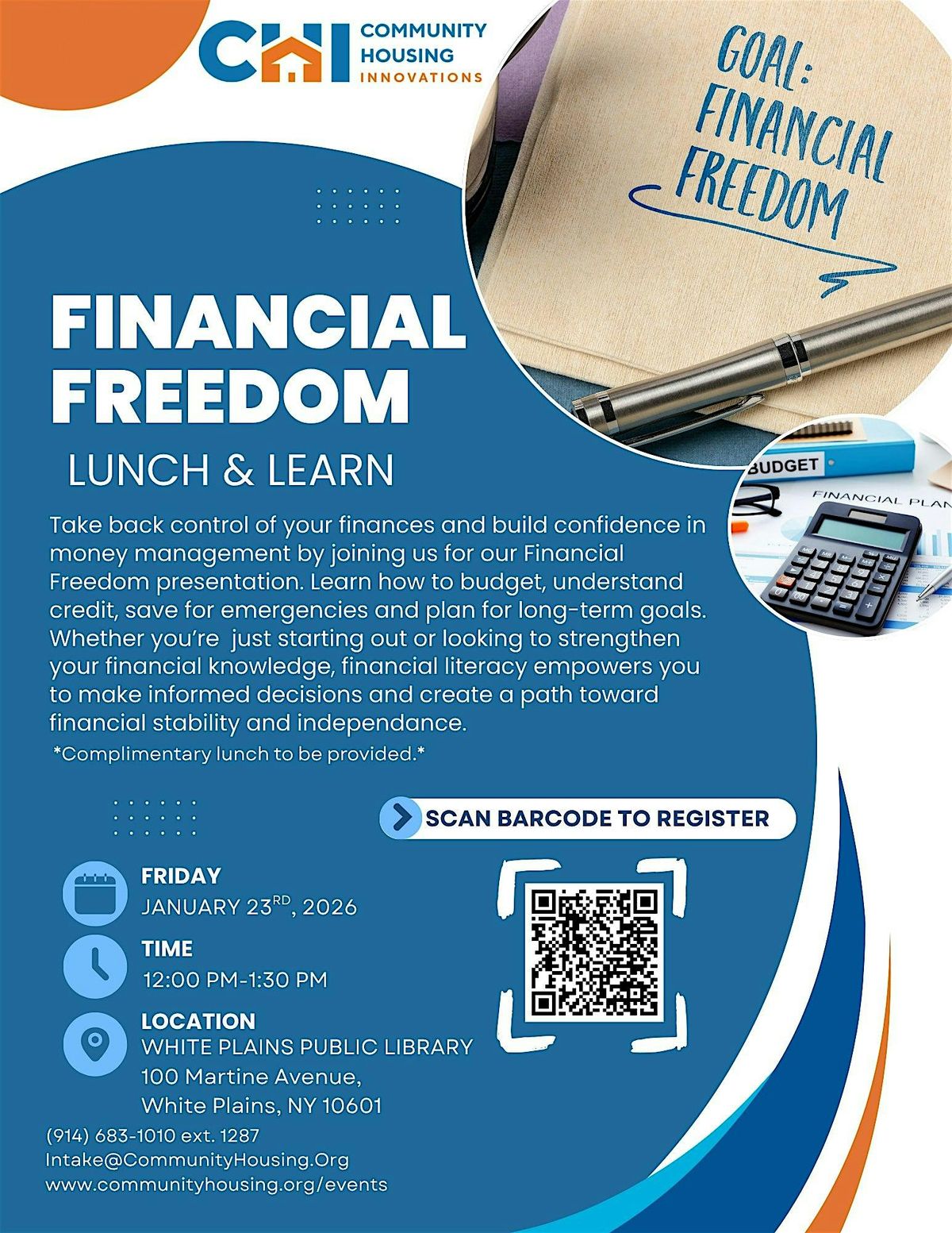 Financial Freedom, Lunch & Learn, 23 January | Event in White Plains | AllEvents
