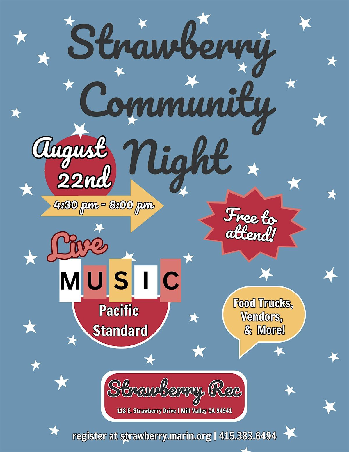 Strawberry Community Night, 22 August | Event in Mill Valley | AllEvents
