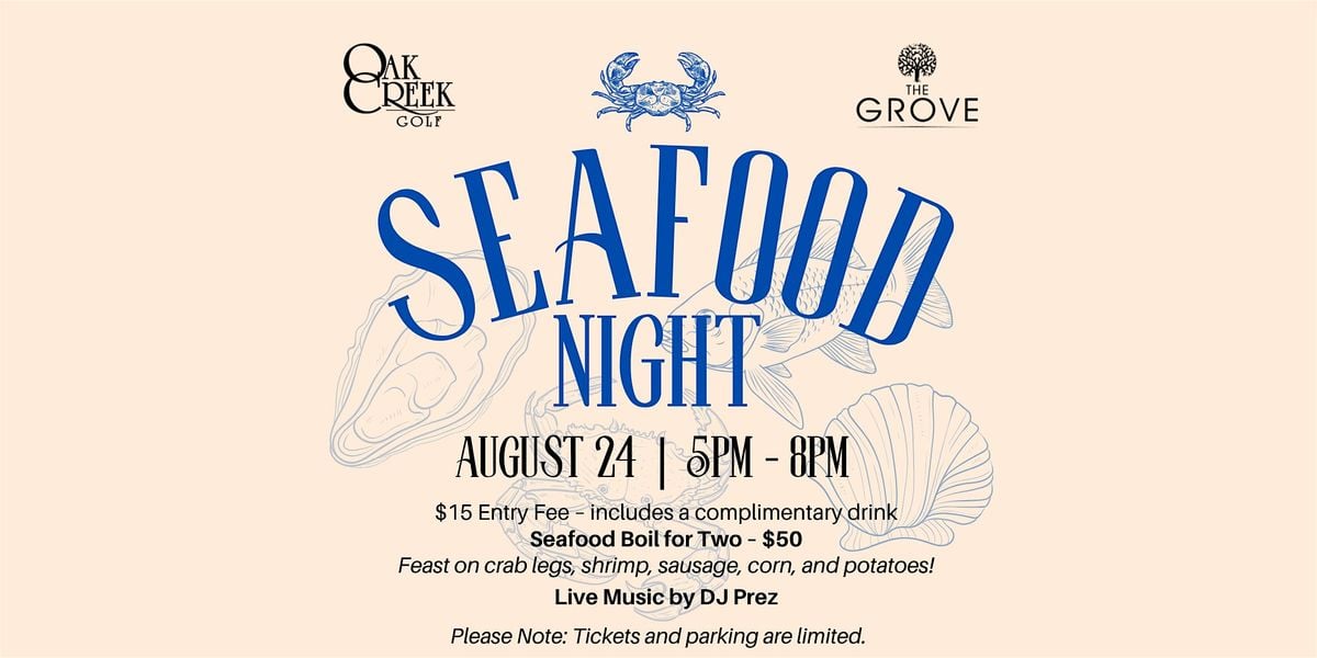 SEAFOOD NIGHT, 24 August | Event in Upper Marlboro | AllEvents