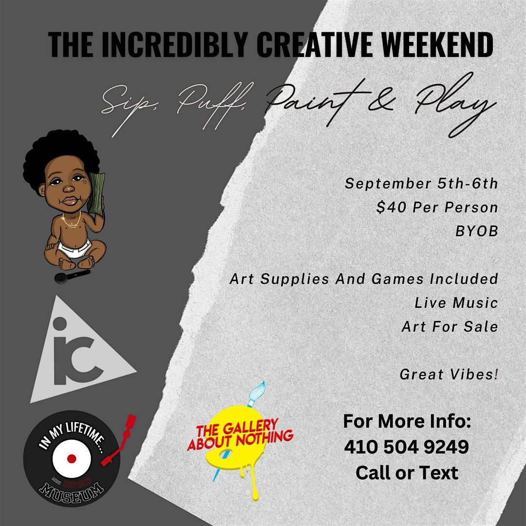 The Incredibly Creative Weekend! Sip, Puff n Paint + Game Night Events!, 5 September | Event in Baltimore