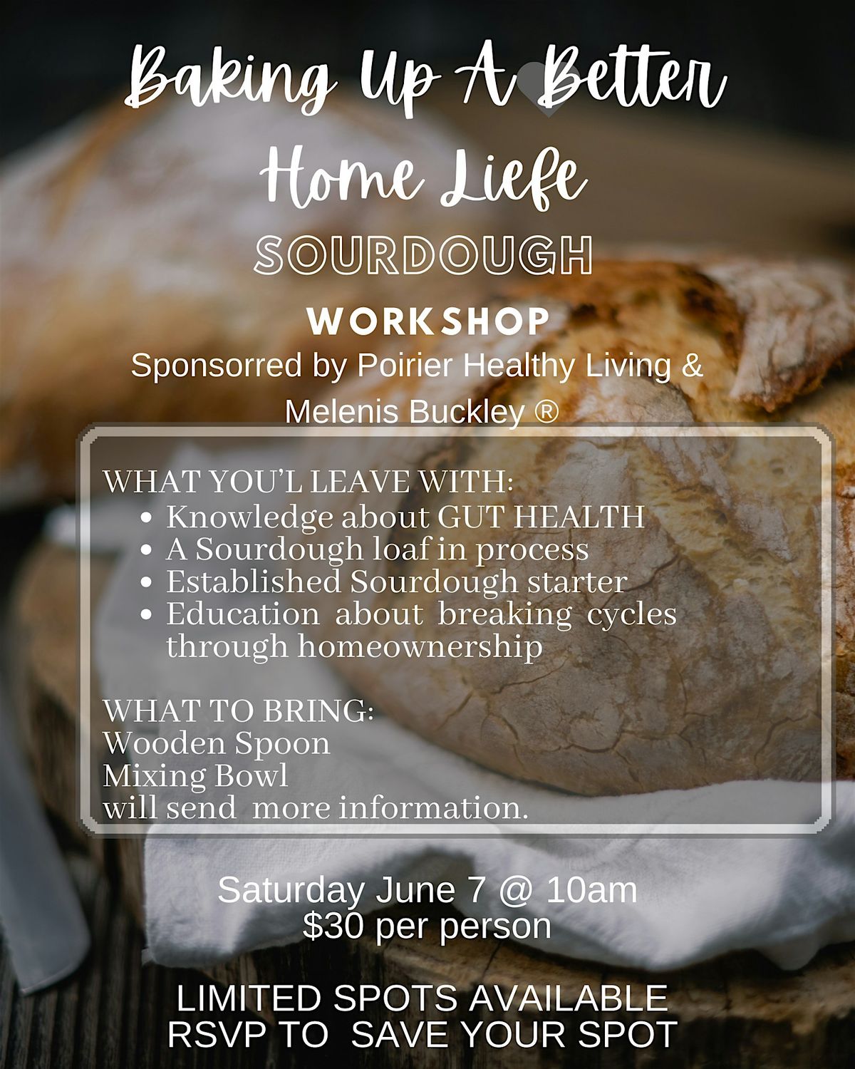 Baking  Up A Better Life: Sourdough Workshop, 16 August | AllEvents