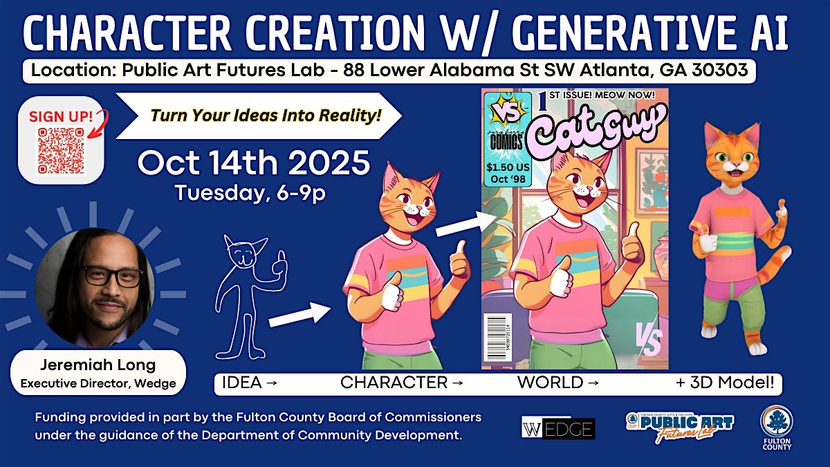 Creating Original Characters at Public Futures Lab (10/14/25), 14 October | Event in Atlanta | AllEvents