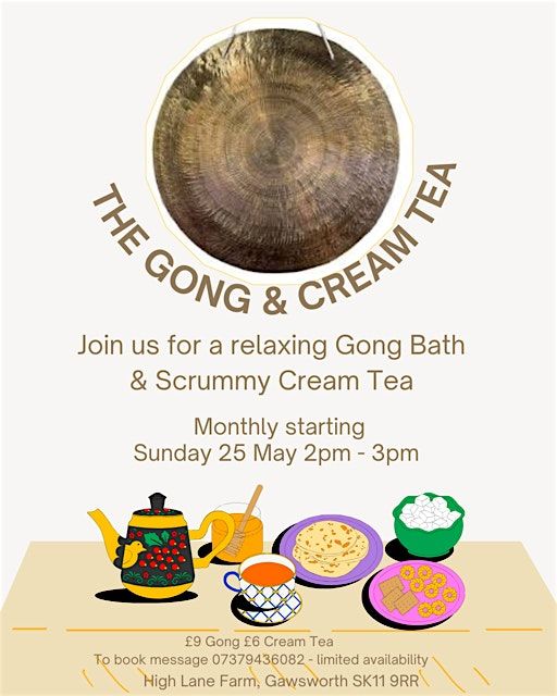 THE GONG AND CREAM TEA -THIS BOOKING DOESN'T INCLUDE PAYMENT FOR CREAM TEA, 19 October | Event in Bollington