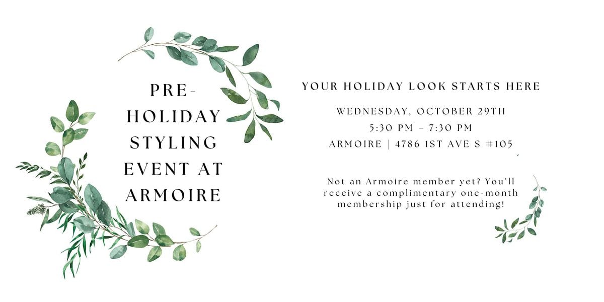 Pre-Holidays Styling Event at Armoire, 29 October | Event in Seattle | AllEvents