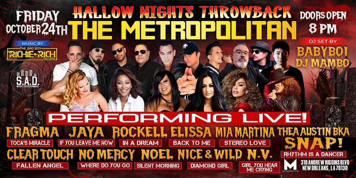 HALLOW NIGHTS THROWBACK LIVE! FRIDAY OCTOBER 24TH at THE METROPOLITAN, 24 October | Event in New Orleans | AllEvents