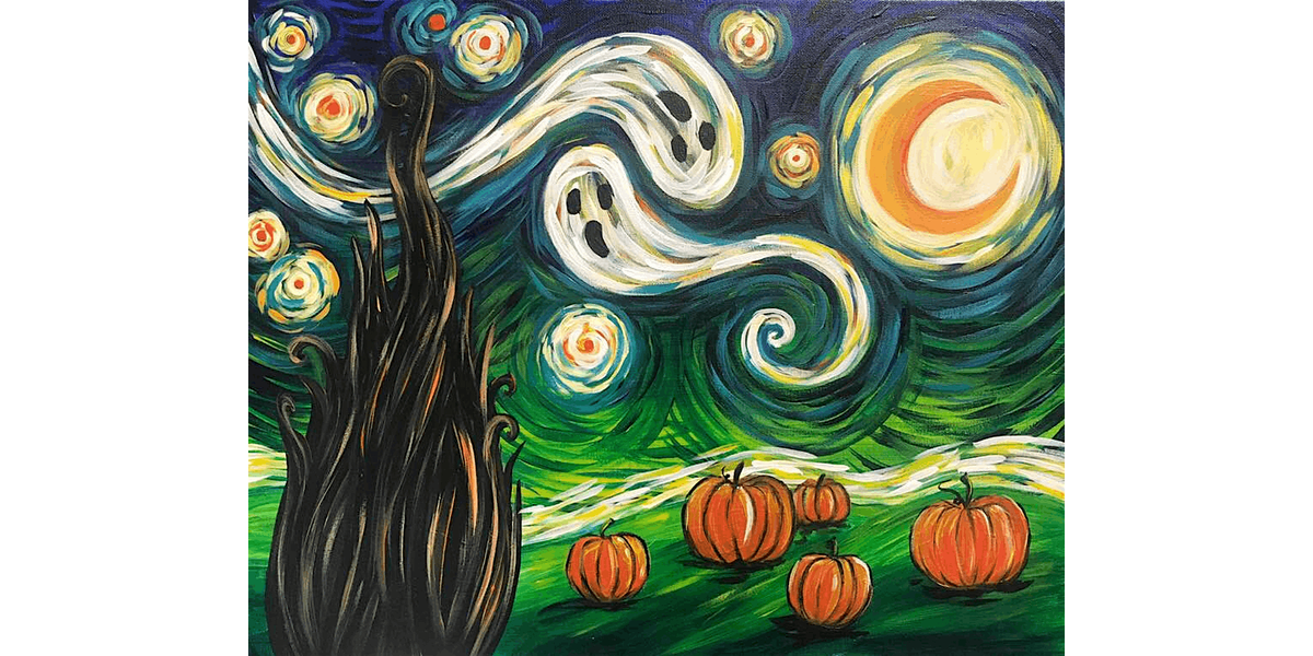 Van Gogh's Starry Night - Halloween  - Paint and Sip in Sacramento | Classpop!™, 29 October | Event in Elk Grove