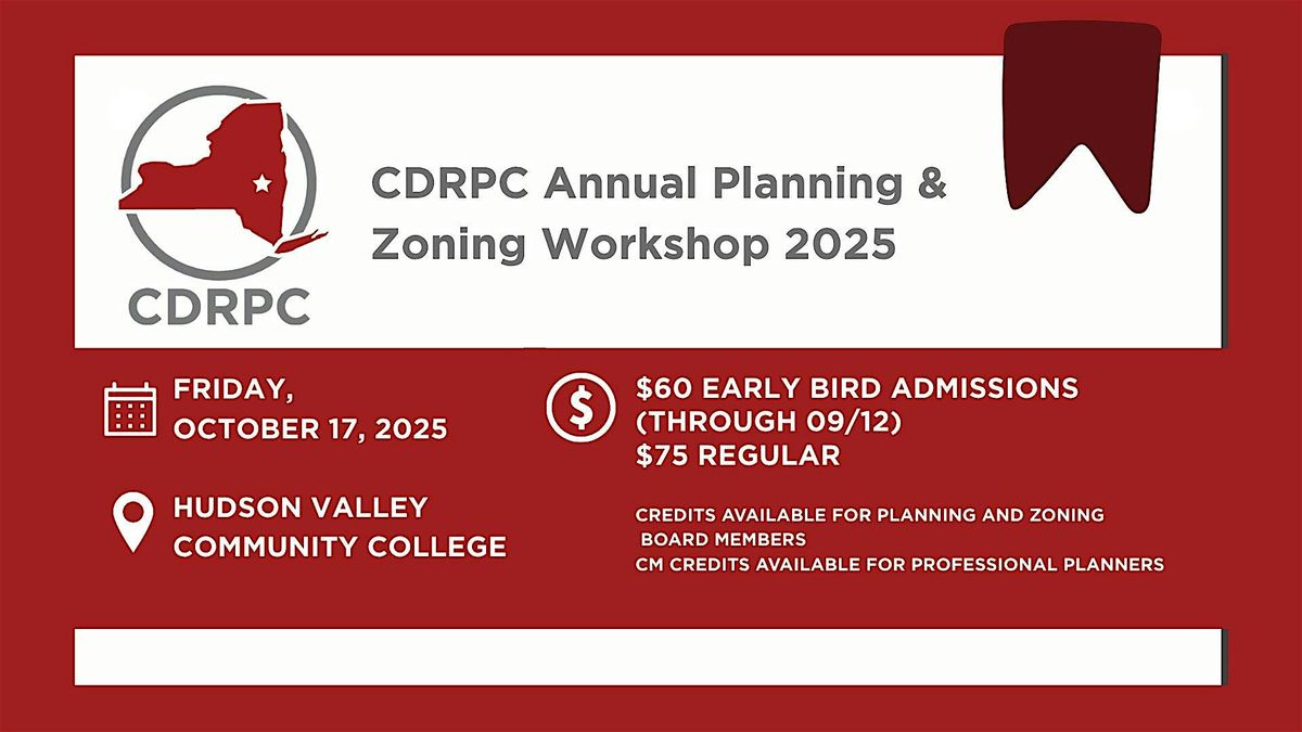 CDRPC Planning and Zoning Workshop | October 17, 2025, 17 October | Event in Troy | AllEvents